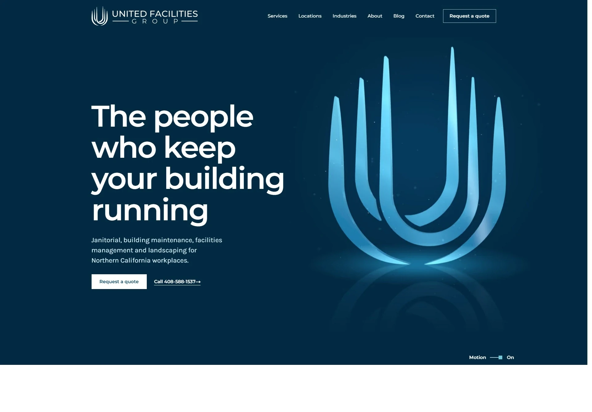 The United Facilities Group website after Brandcore rebuild